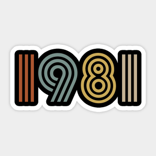 1981 Birth Year Retro Style Sticker